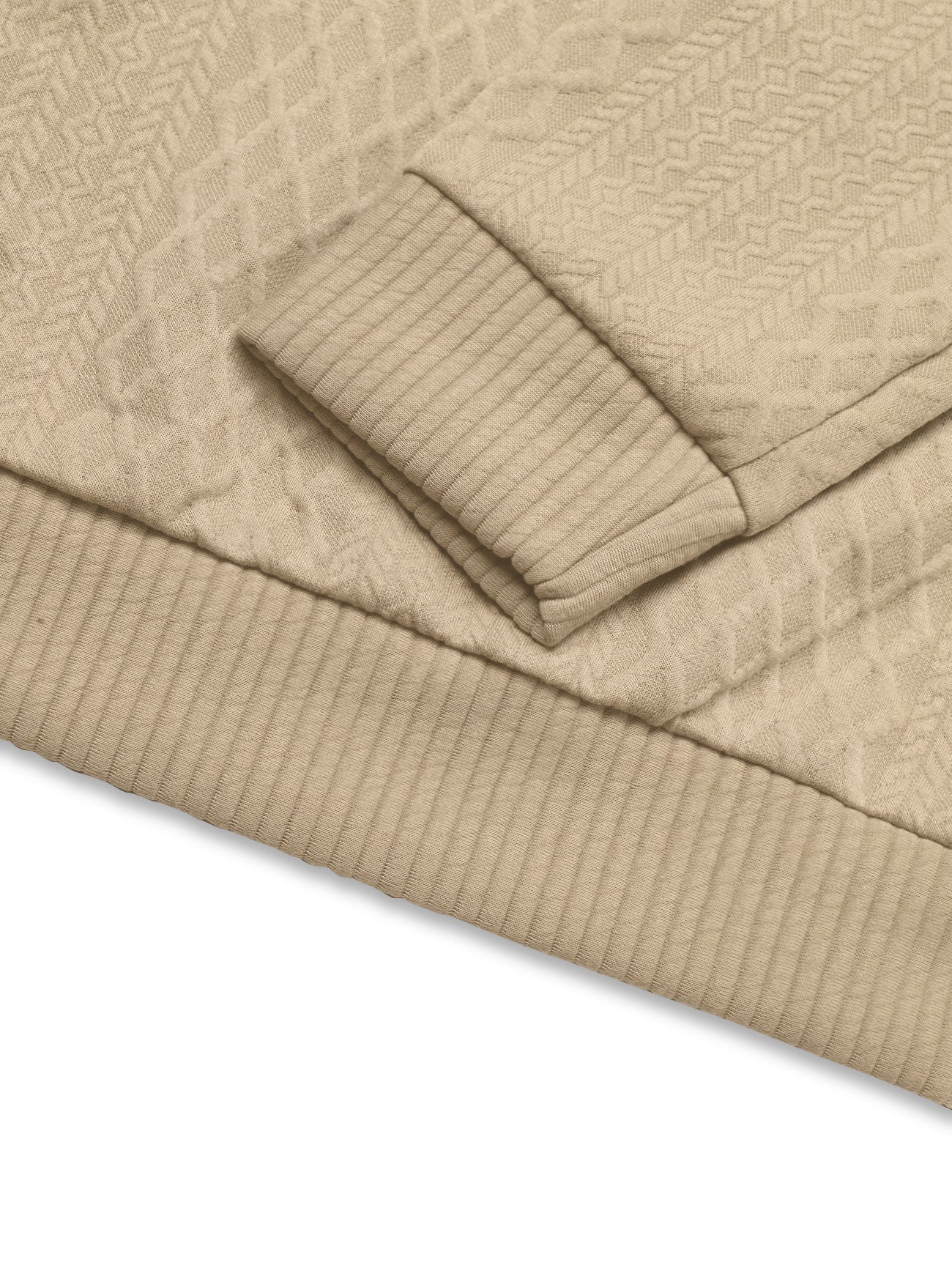 Men's Quarter-Zip Jacquard Sweater - Long Sleeve Mock Neck Pullover with Elbow Patches
