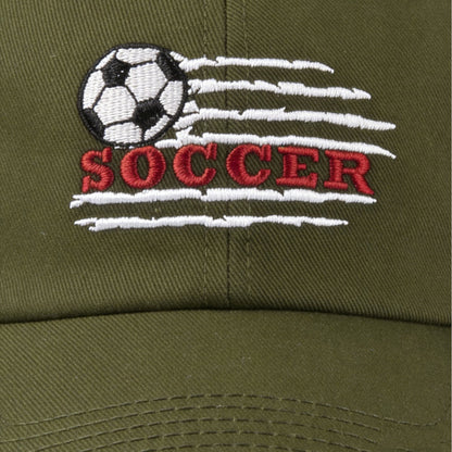 Embroidered Soccer Baseball Cap, Classic Adjustable Football Dad Hat for Sports Fans