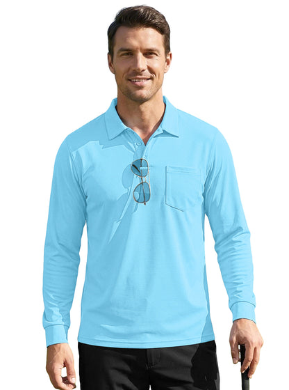 Men's Quick-Dry Birdseye Long-Sleeve Polo