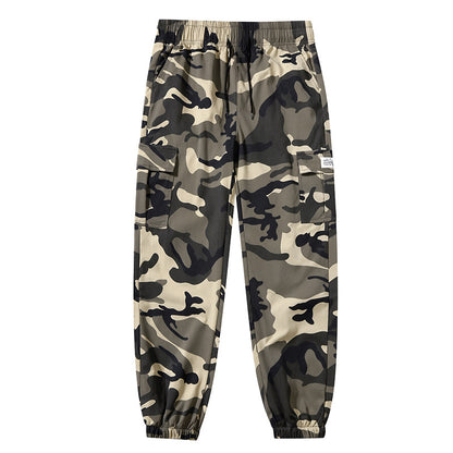 Men's Camo Cargo Joggers, Loose Fit Multi-Pocket Casual Street Pants