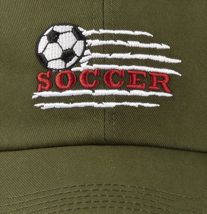 Embroidered Soccer Baseball Cap, Classic Adjustable Football Dad Hat for Sports Fans