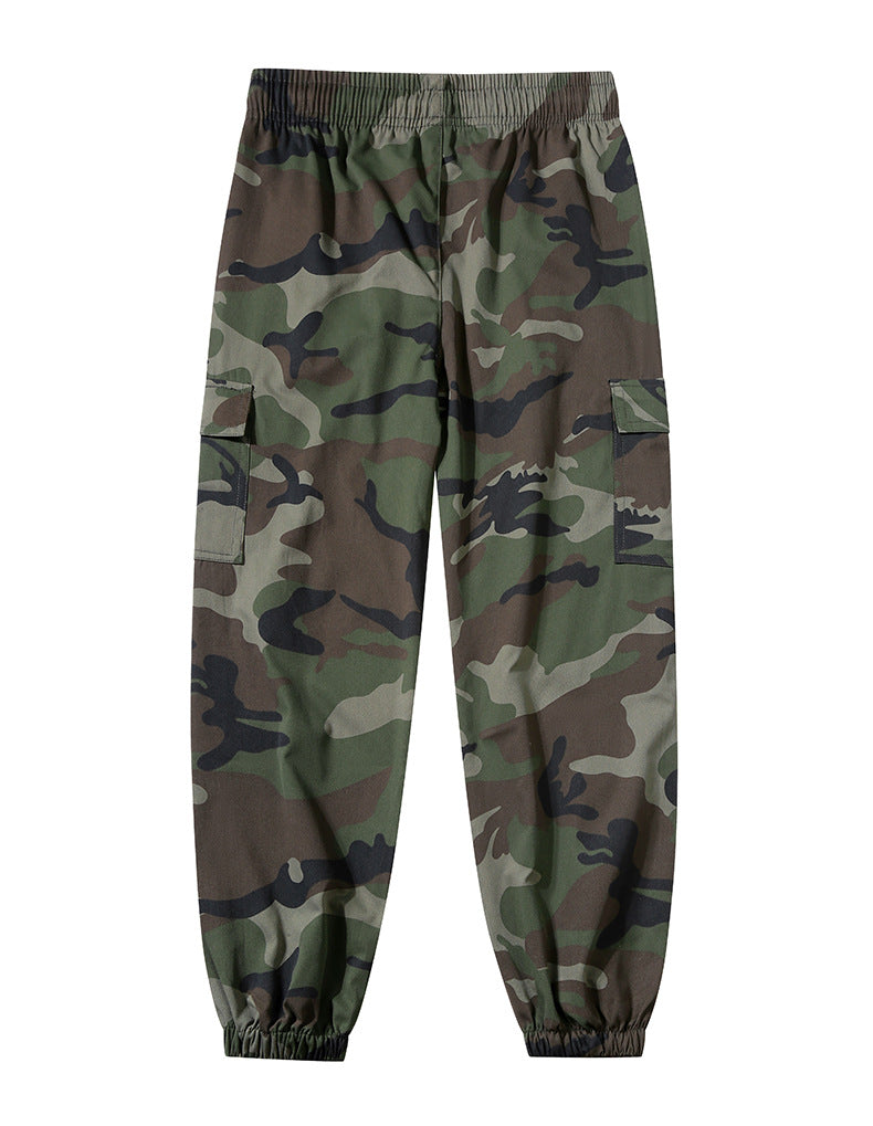 Men's Camo Cargo Joggers, Loose Fit Multi-Pocket Casual Street Pants