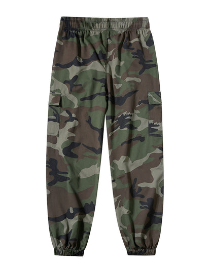 Men's Camo Cargo Joggers, Loose Fit Multi-Pocket Casual Street Pants