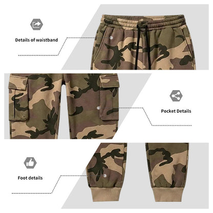 Men's Fleece-Lined Camo Cargo Joggers