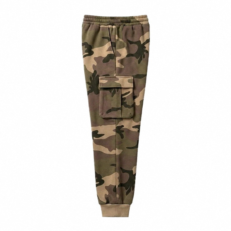 Men's Fleece-Lined Camo Cargo Joggers