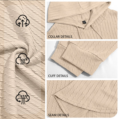 Men's Textured Hooded Polo - Quick-Dry Loose Knit Top