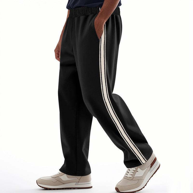 Men’s Relaxed Side-Stripe Track Pants - Lightweight comfort, a clean straight-leg fit, and classic style for every day