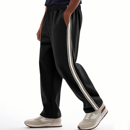 Men’s Relaxed Side-Stripe Track Pants - Lightweight comfort, a clean straight-leg fit, and classic style for every day
