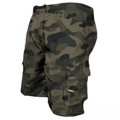 Men’s Casual Utility Cargo Shorts - Breathable Elastic Drawstring Shorts for Daily & Sports