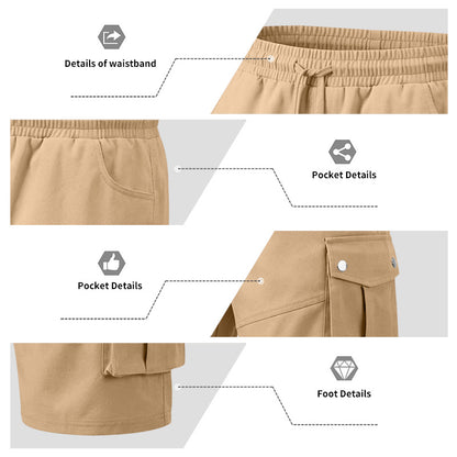 Men's Wrinkle-Resistant Utility Shorts - Multi-Pocket Cargo Shorts for Everyday