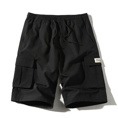 Men's Elastic Waist Cargo Shorts - Casual Summer Drawstring Work Hiking Outdoor Shorts with Multi-Pocket