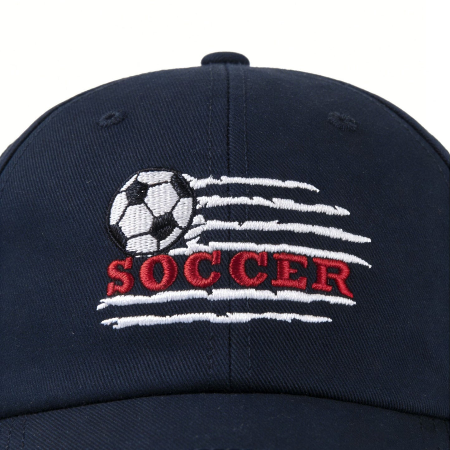Embroidered Soccer Baseball Cap, Classic Adjustable Football Dad Hat for Sports Fans