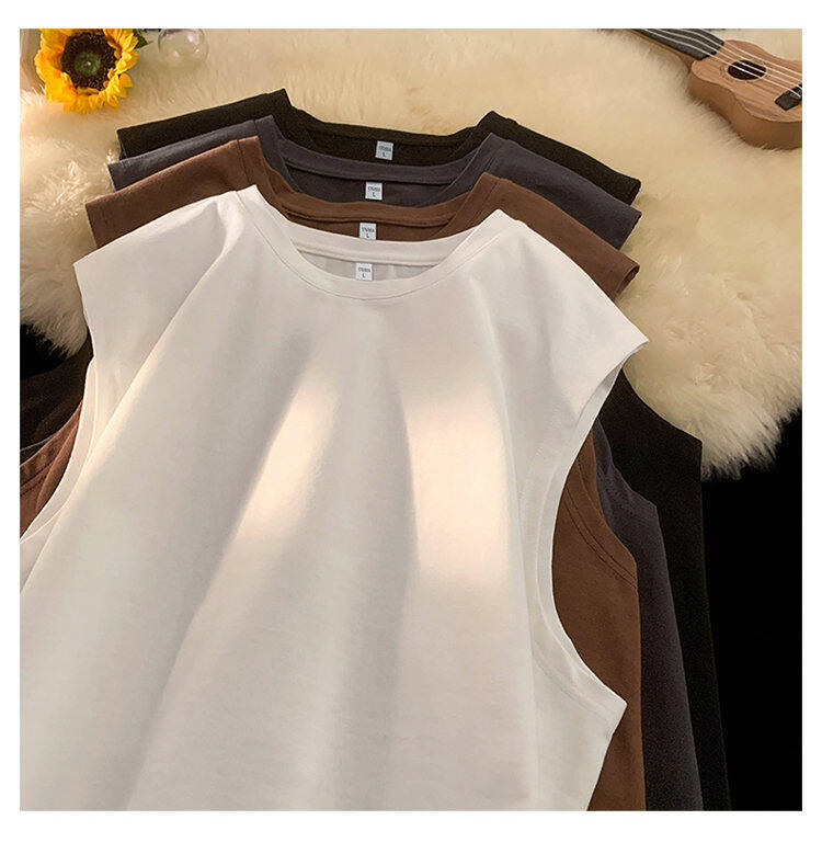 Men's Solid Color Loose Fit Tank Top, Casual Sleeveless Crew Neck Tee, Lightweight Big Size Vest for Summer