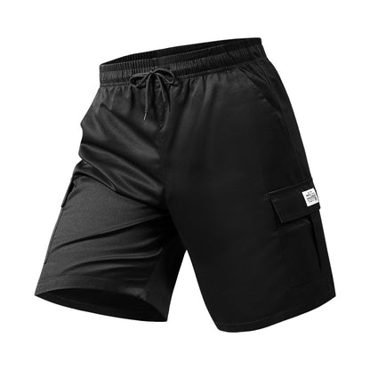 Men's Elastic Waist Cargo Shorts - Casual Summer Drawstring Work Hiking Outdoor Shorts with Multi-Pocket