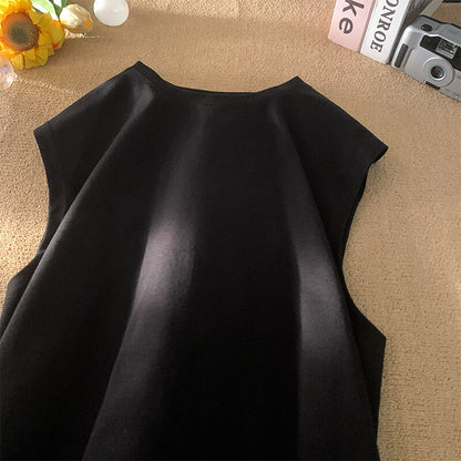 Men's Solid Color Loose Fit Tank Top, Casual Sleeveless Crew Neck Tee, Lightweight Big Size Vest for Summer