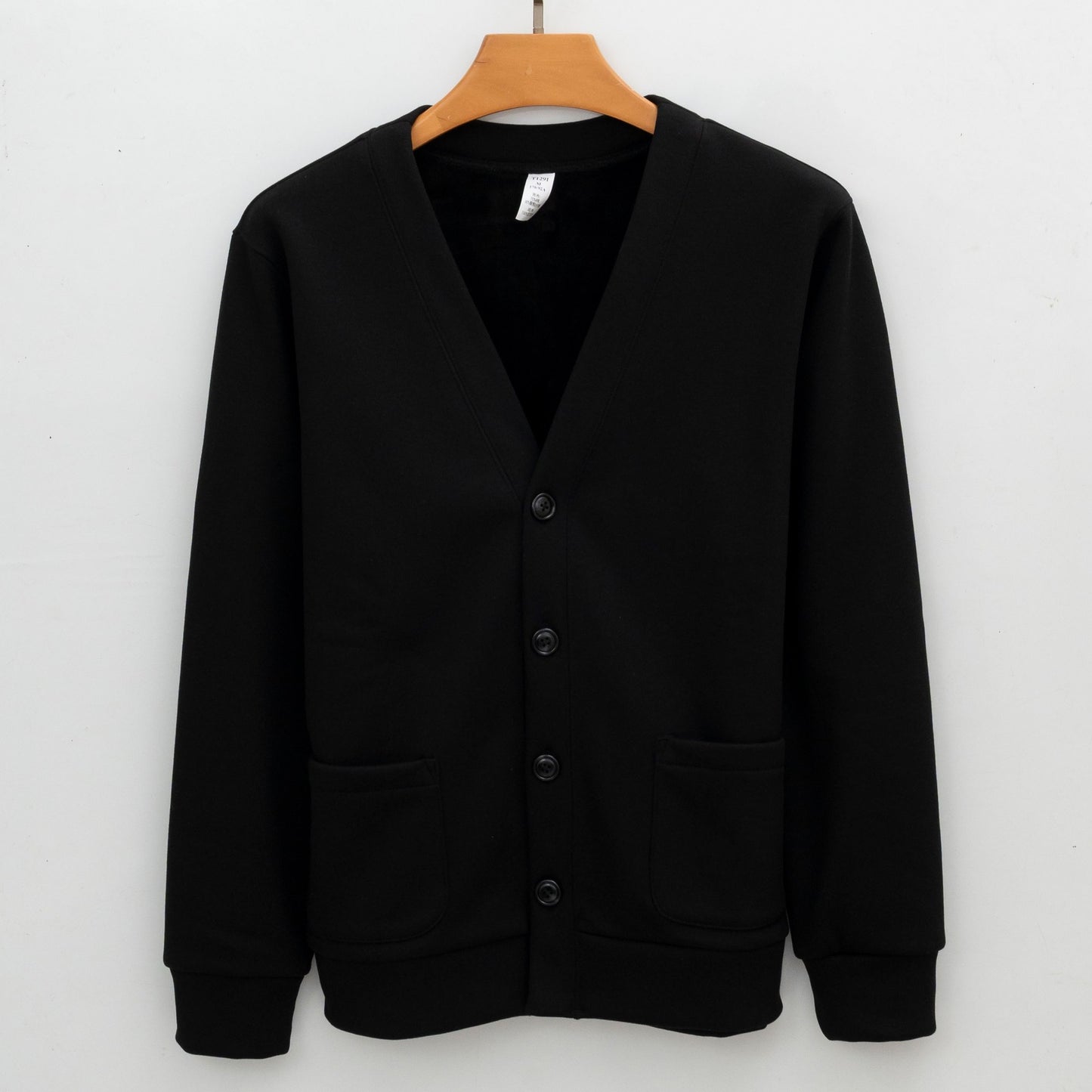 Men's Brushed Fleece V-Neck Cardigan Sweater
