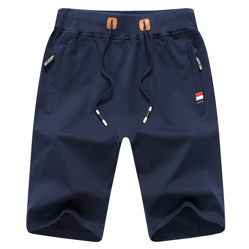 Men's Drawstring Casual Shorts with Zipper Pockets