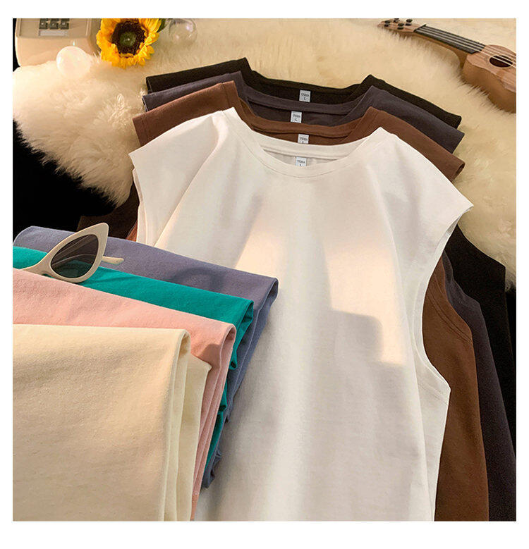 Men's Solid Color Loose Fit Tank Top, Casual Sleeveless Crew Neck Tee, Lightweight Big Size Vest for Summer
