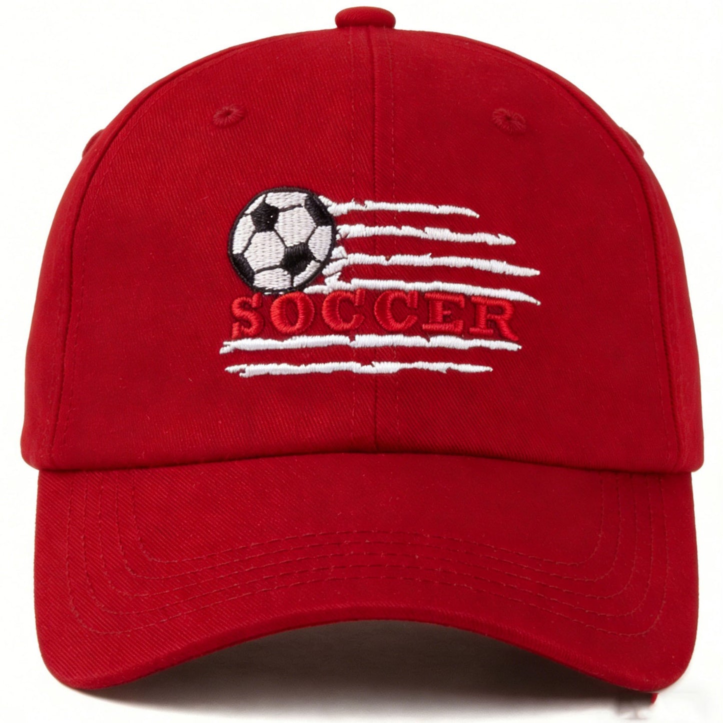 Embroidered Soccer Baseball Cap, Classic Adjustable Football Dad Hat for Sports Fans