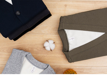 Men's Brushed Fleece V-Neck Cardigan Sweater