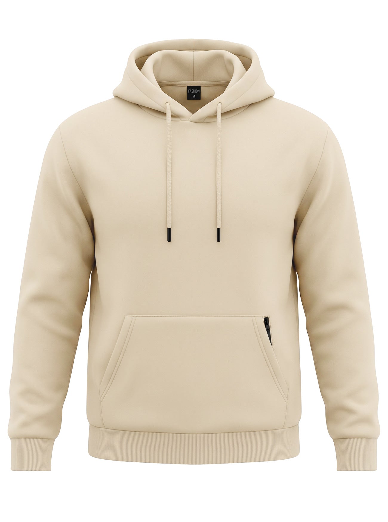 Men's Standard Weight Comfort Fit Hoodie - Solid Color with Kangaroo & Hidden Zipper Pockets