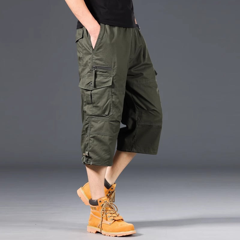 Men's Summer Lightweight Cotton Cargo Shorts Plus Size Multi-Pocket