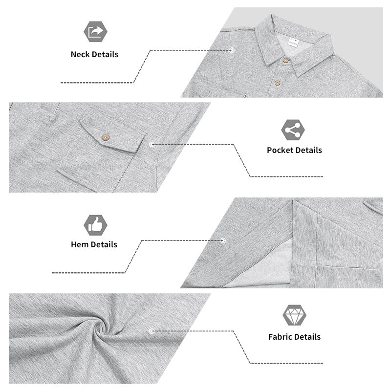 Men's Vintage Workwear Loose Fit Polo Collar Sweatshirt