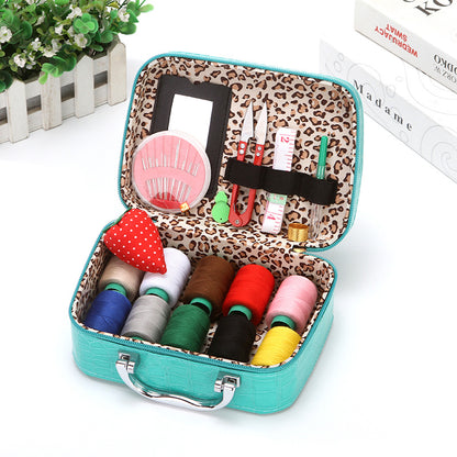 Premium Portable Sewing Kit with Faux Leather Case, Complete Home & Travel Sewing Supplies Set