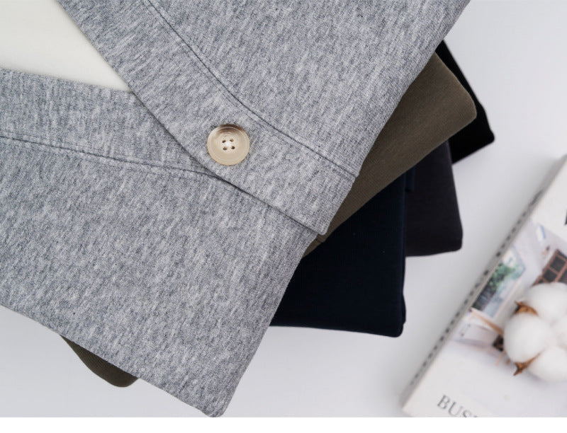 Men's Brushed Fleece V-Neck Cardigan Sweater