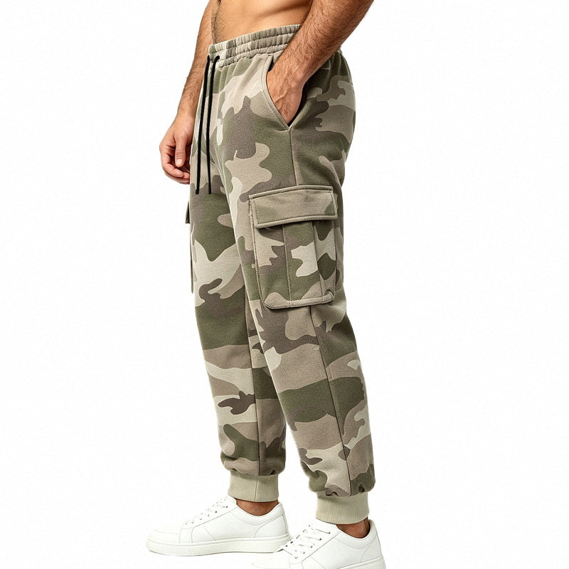 Men's Fleece-Lined Camo Cargo Joggers