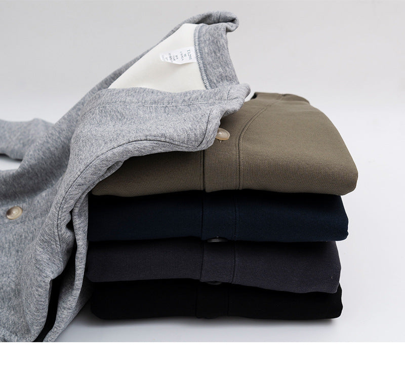 Men's Brushed Fleece V-Neck Cardigan Sweater
