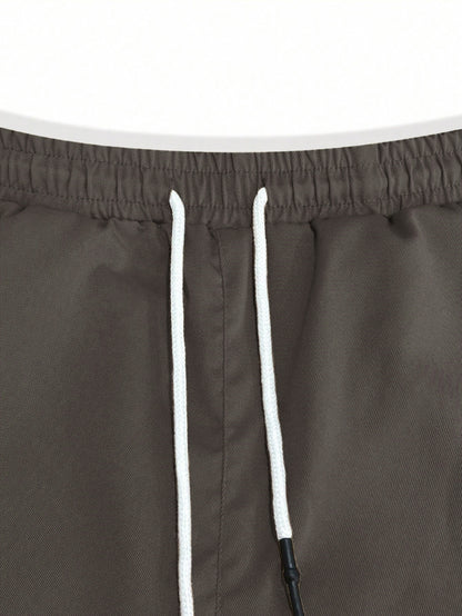 Men's Slim Fit Cargo Jogger Pants - Multi-Pocket Casual Trousers with Elastic Drawstring Waist