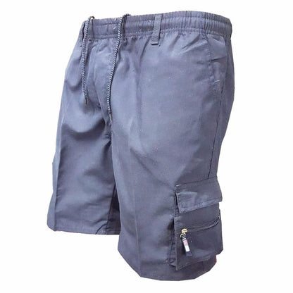 Men’s Casual Utility Cargo Shorts - Breathable Elastic Drawstring Shorts for Daily & Sports