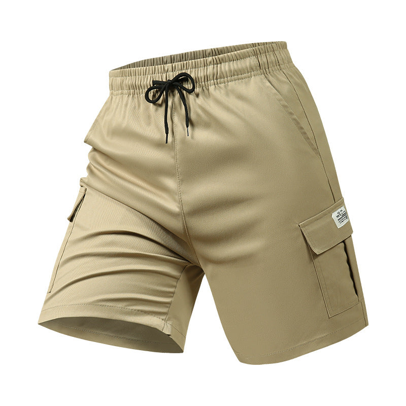 Men's Elastic Waist Cargo Shorts - Casual Summer Drawstring Work Hiking Outdoor Shorts with Multi-Pocket
