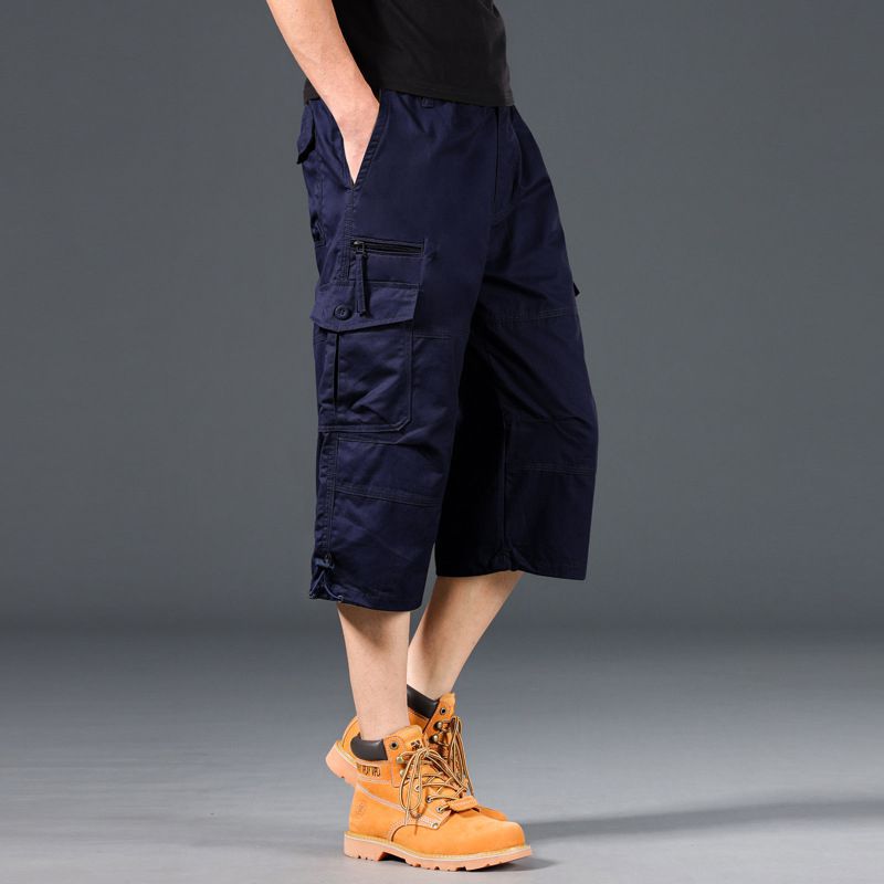 Men's Summer Lightweight Cotton Cargo Shorts Plus Size Multi-Pocket