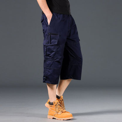 Men's Summer Lightweight Cotton Cargo Shorts Plus Size Multi-Pocket