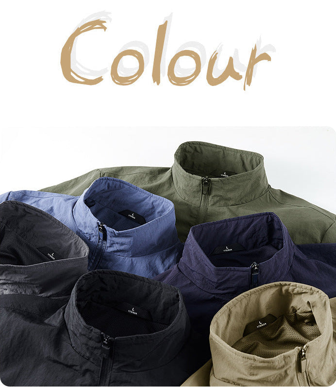 Men's Lightweight Stand-Collar Zip Jacket
