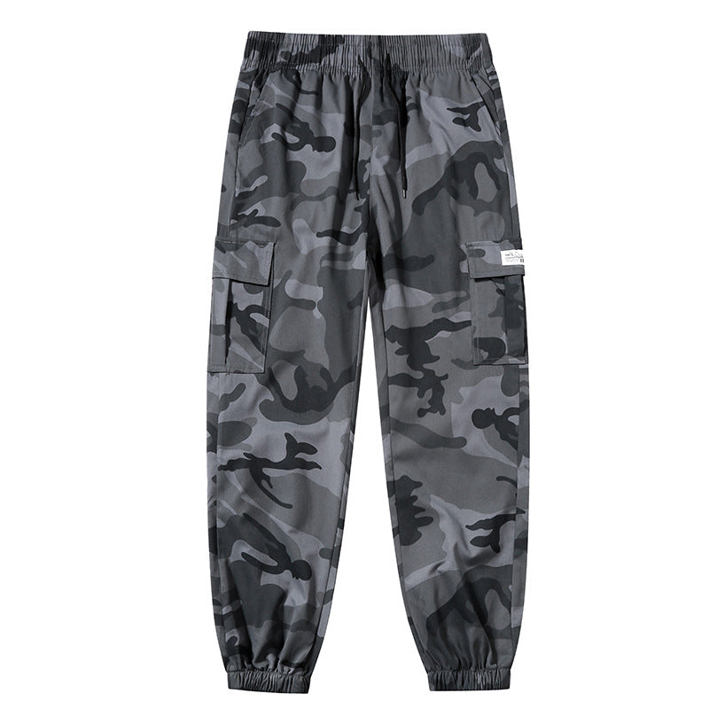 Men's Camo Cargo Joggers, Loose Fit Multi-Pocket Casual Street Pants