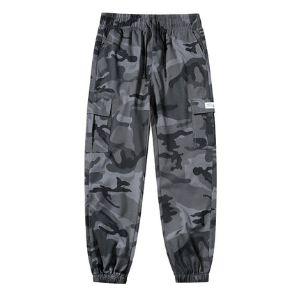 Men's Camo Cargo Joggers, Loose Fit Multi-Pocket Casual Street Pants