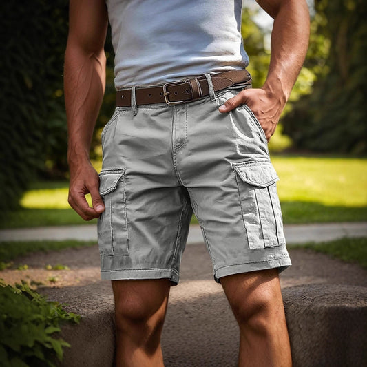 Men's Fashion High Waisted Workwear Shorts Summer Casual Sport Multi-Pocket