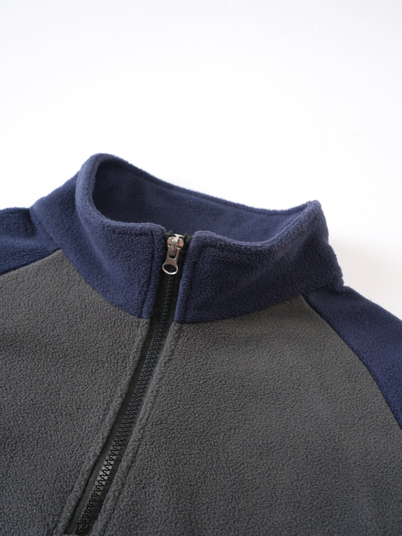 Men's Tactical Quarter-Zip Fleece Pullover - Color Block Stand Collar Sweatshirt for Outdoor & Casual