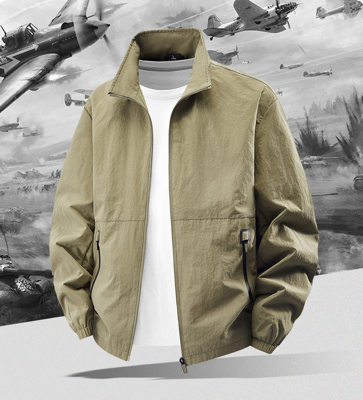 Men's Lightweight Stand-Collar Zip Jacket