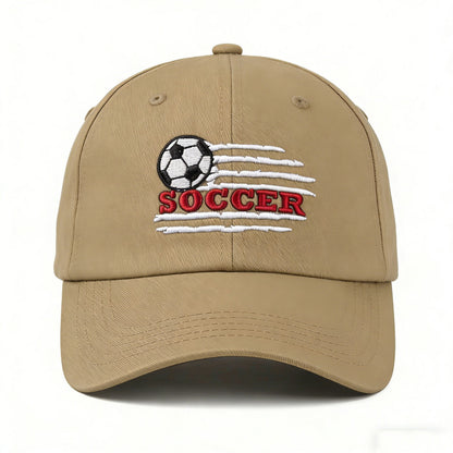 Embroidered Soccer Baseball Cap, Classic Adjustable Football Dad Hat for Sports Fans
