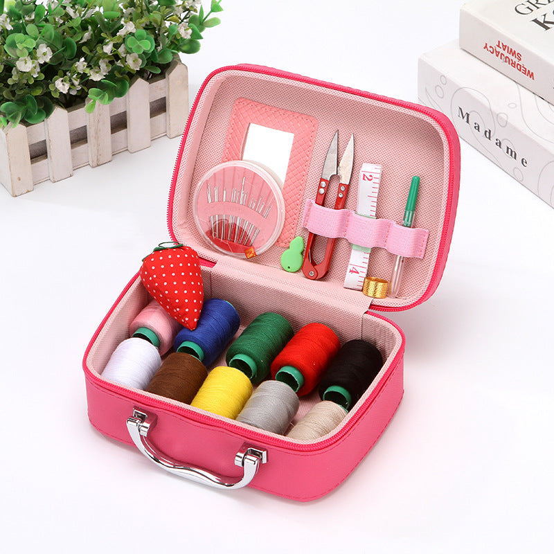 Premium Portable Sewing Kit with Faux Leather Case, Complete Home & Travel Sewing Supplies Set