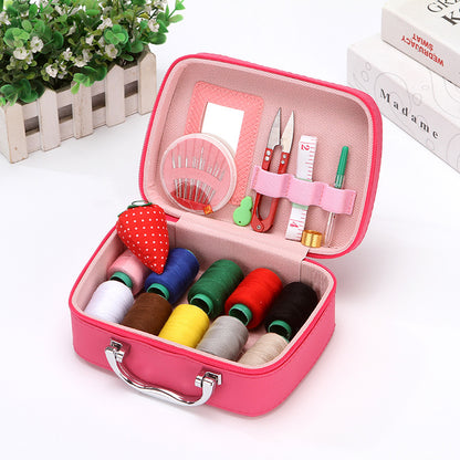 Premium Portable Sewing Kit with Faux Leather Case, Complete Home & Travel Sewing Supplies Set