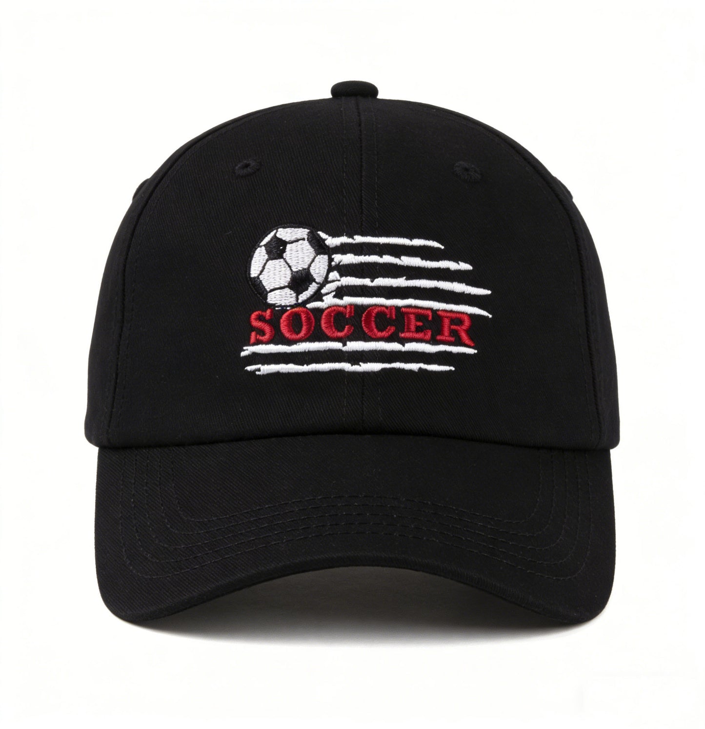 Embroidered Soccer Baseball Cap, Classic Adjustable Football Dad Hat for Sports Fans