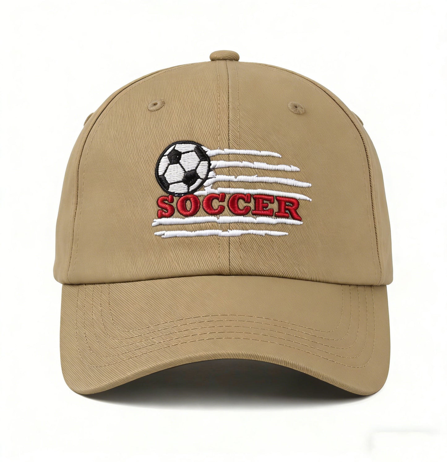 Embroidered Soccer Baseball Cap, Classic Adjustable Football Dad Hat for Sports Fans