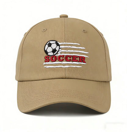 Embroidered Soccer Baseball Cap, Classic Adjustable Football Dad Hat for Sports Fans