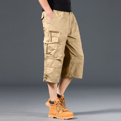 Men's Summer Lightweight Cotton Cargo Shorts Plus Size Multi-Pocket