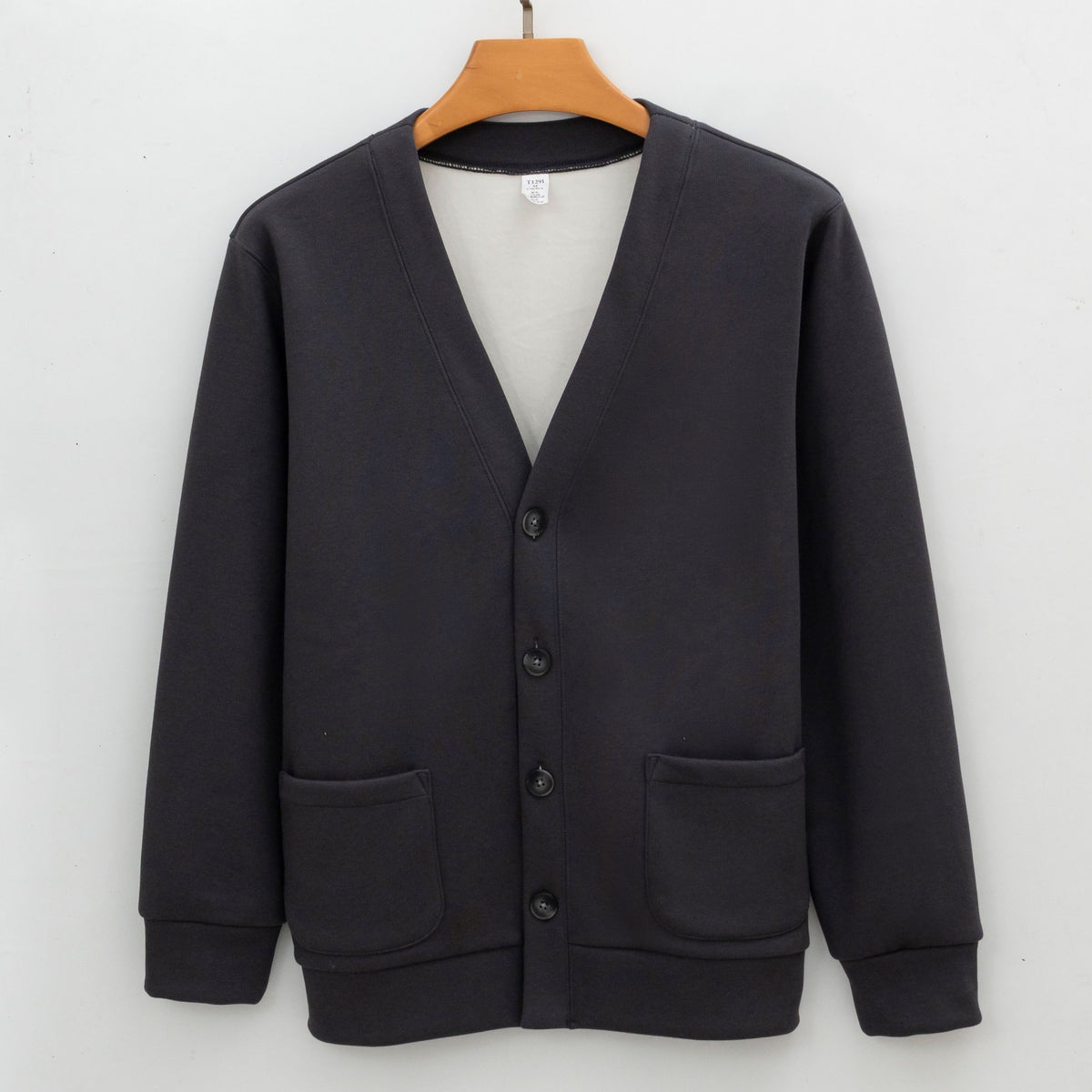 Men's Brushed Fleece V-Neck Cardigan Sweater